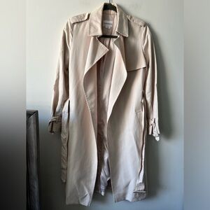 Club Monaco Lyocell Cream Belt Trench Coat Jacket Women Size Small